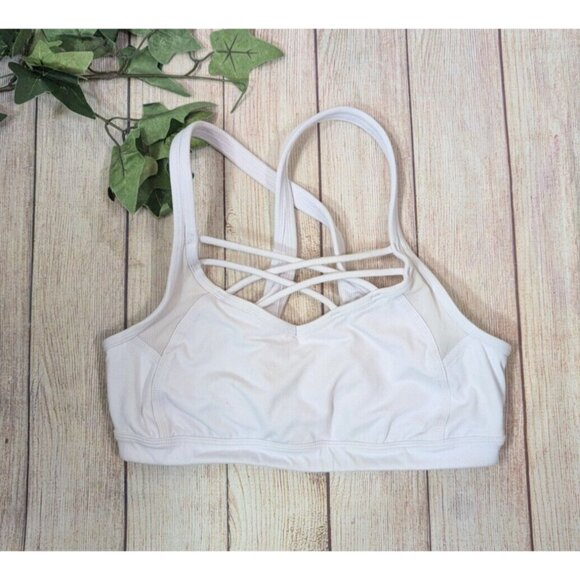 Athleta Other - ATHLETA Women's White Sports Bra Cross Back Athletic Size Medium